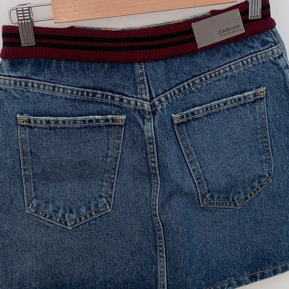 NWT - LF Carmar Rib Colin Denim Jean Skirt